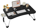 Lap Desk Bed Trays for Eating and Laptops Breakfast in Bed Tray for Sofa/Couch/Study/Reading/Writing with Cup Holder/Drawer On Low Sitting Floor Large Portable Foldable (Black)