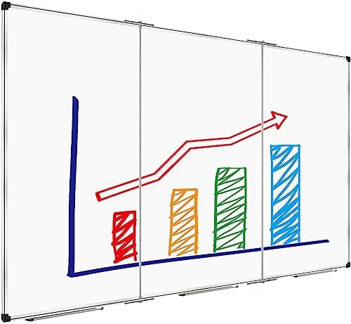 XBoard Magnetic Whiteboard 72 x 40 Inch | Foldable Dry Erase Board with Aluminium Frame & Marker Tray 6' x 3' | Wall Mounted