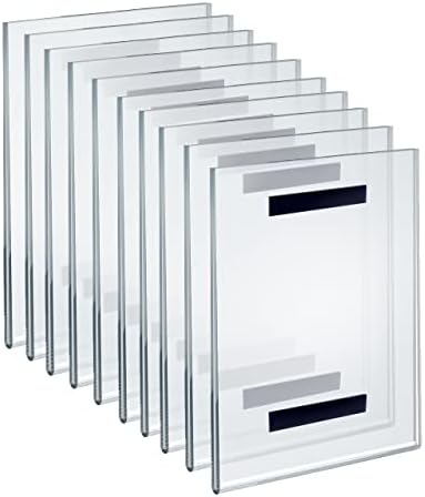 Azar Displays 129921 8.5" W x 11" H Vertical U-Frame with Magnetic Strips, 10-Pack