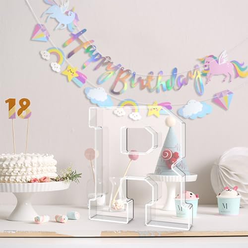 11" Acrylic Letter Charcuterie Tray,Fillable Alphabet & Number Box(Letter R)