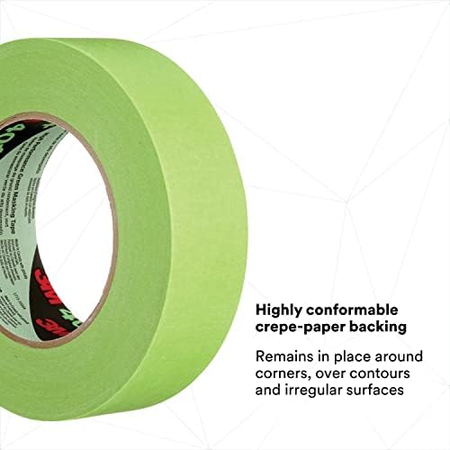 3M High Performance Green Masking Tape 401+, 36 mm x 55 m, 16 Rolls/Case