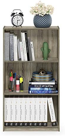 Furinno Basic 3-Tier Book Shelf with Open Shelves, Sonoma Oak