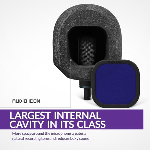 Soundbox Vocal Recording Isolation Booth | Portable Microphone Shield, Pop Filter for Studio-Quality Sound for Singing, Podcasting, Acoustic High-Density Foam Ball, Mic Soundproof Box (Royal Blue)