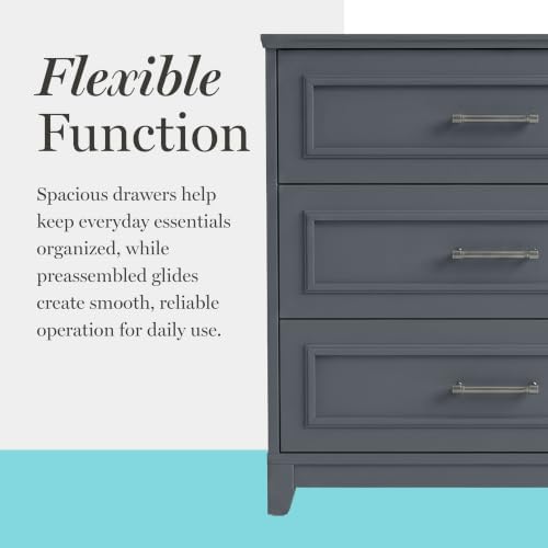 Martha Stewart Lily Pond Modular Storage Cabinet with Drawers, Slate Blue