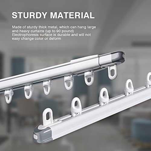 SOLOKOS 33-59 in Adjustable Ceiling Curtain Track, Room Divider, White