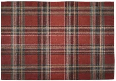 ALAZA Red Plaid Tartan Set of 4 Placemats Rectangle Table Mat for Dining Table Restaurant Kitchen Home Decor, 12" x 18"