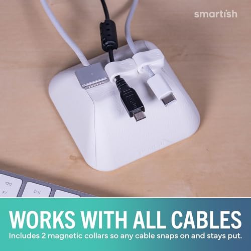 Smartish Magnetic Cord Holder, Cable Wrangler, Nightstand & Desk Organizer