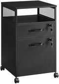 VASAGLE 2 Drawer File Cabinet with Lock, Rolling Printer Stand