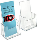 Azar Displays 252012-100PK Acrylic Trifold Brochure Holder Plastic Counter top Organizer 100-Pack, Clear