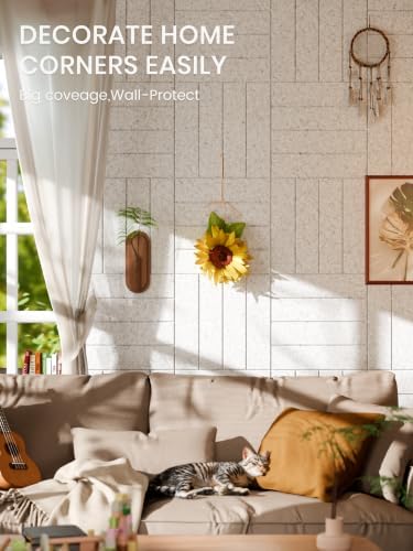 Bumusty 48" x 36" Large Cork Board Alternative, Light Gray