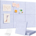 Lifewit 36"x 24" Felt Bulletin Board with Self-Adhesive, 6 Pack Cork Board Alternative for Walls, Large Pin Board Vision Board Message Board with 30 Pushpins for Office Decor, Room Decor, Periwinkle
