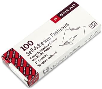 Standard Adhesive Steel Paper File Fasteners, One Inch Capacity, Brown, 100/Box, Sold as 1 Box