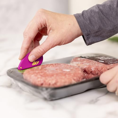 Slice Micro Safety Cutter | Safe Ceramic Box Cutter Lasting 11x Longer than Metal | Keychain Box Opener | Combo Pack | Vivid Green + Fuchsia