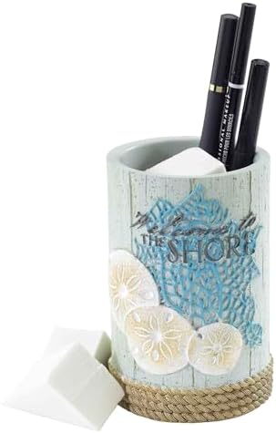 Avanti Linens - Accessory Set, Resin Tumbler, Toothbrush Holder, Soap Dish & Lotion Pump, Durable Bath Decor (Beachcomber Collection)