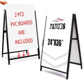 A Frame Sidewalk Sign 24x36 inches Sandwich Board Signs Outdoor Heavy Duty Double-Sided,including 4 Corrugated Boards & 4 Anti-Glare Covers for Business Indoor Outdoor (2 PACK)