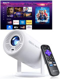 Roku TV 1080P FHD Mini Smart Projector with Wi-Fi and Bluetooth