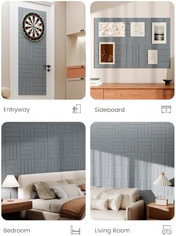 Bumusty 36" x 24" Large Cork Board Alternative, Blue Gray