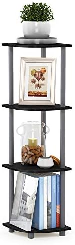Furinno Turn-N-Tube Toolless Assembly 4-Tier Storage Shelves, Black