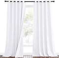 NICETOWN Sound Barrier 100% Blackout Divider Curtains 95" 2 Panels Set, Noise, Cold & Cold Blocking Patio Door Curtains with Felt Fabric Lining for Nursery/Daytime Sleep/Bedroom (White, 62" Wide)