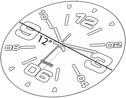 Clockswise Bulk Set of 10 PC 12" Black Decorative Unique Modern Round Glass Wall Clock, for Living Room, Kitchen, Dining or Bedroom,