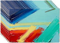 Batmerry Abstract Art Painting Linen Placemats Set of 8, Modern Colorful Texture Artwork Blue Washable Table Mats for Kitchen Table Thickened Heat Insulation Dining Set Indoor Outdoor 12X18 in