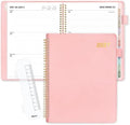 SUNEE 2027 Weekly & Monthly Planner 9"x11.2"- 12 Month (January 2027 - December 2027), Vegan Leather Cover, Pocket, Bookmark, Notes, Monthly Tab, Peach Pink