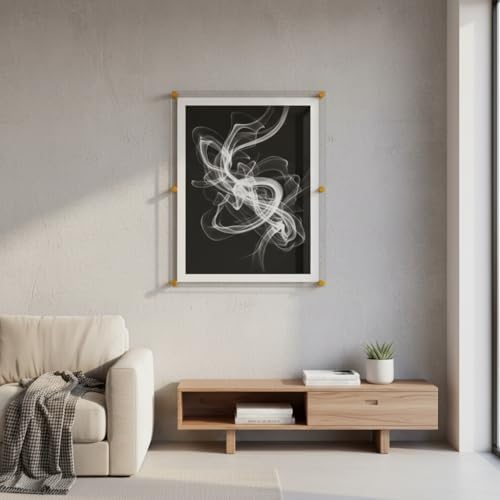 Azar Displays 105540-GLD Acrylic Floating Double Panel Wall Frame,30" x 40" Graphic Size, Overall Frame Size: 34" x 44", Gold