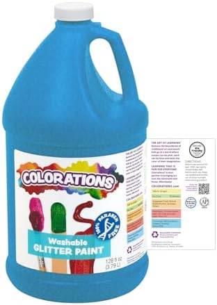 Colorations Paraben-Free Washable Purple Glitter Paint, 1 Gallon