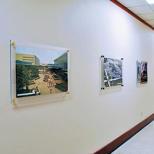 Azar Displays 105514-BLK Acrylic Floating Double Panel Wall Frame,8.5" x11" Graphic Size, Overall Frame Size: 12.5" x 15", Black