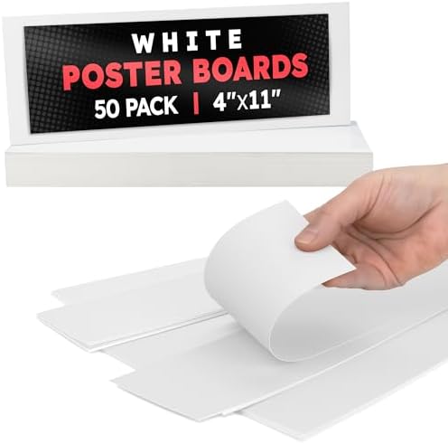 Hygloss White Poster Board 4 x 11-50 Count Bulk Pack, 10 Pt. Thickness