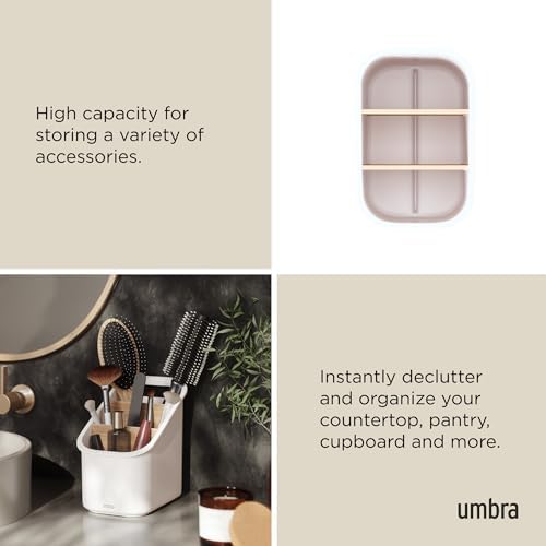 Umbra Bellwood Utensil Holder, Kitchen Storage Organizer, White/Natural