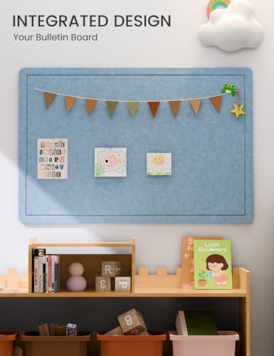 Fluxynara 35.4" x 23.6" Bulletin Board, Dusty Blue