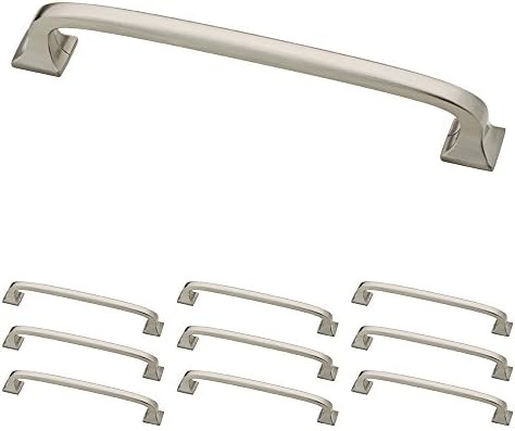 Franklin Brass (10-Pack) – Satin Nickel Cabinet Handles, 5-1/16 Inch Hole Center, Pulls for Drawers, Kitchen Cabinet Door, Dressers | Lombard