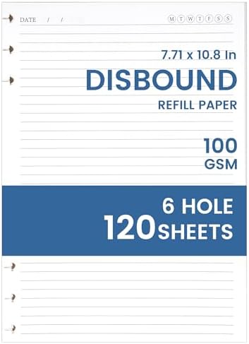 Yoment Discbound Lined Refills for 8.58 x 11 Hardcover Notebook, Spiral Journal Notebook for Office Work Meeting Planner, for School Students Class Notes, Large