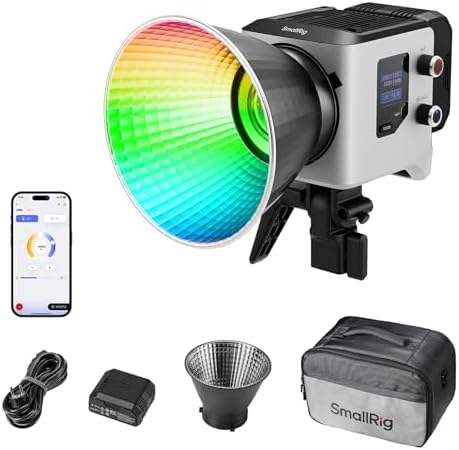 SMALLRIG RC 220C RGB COB LED Video Light Bowens Mount, 200W 36000 Colors