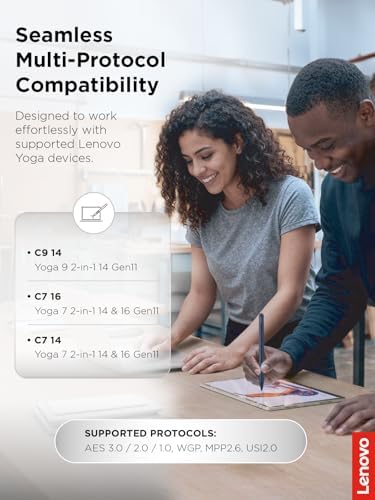 Lenovo Yoga Pen 2 with Magnetic Pen Case, AES 3.0 Stylus with 8192 Pressure Levels, USB C Rechargeable, Tilt Detection, Multi Protocol Support for Lenovo Yoga 2 in 1 PCs, Cosmic Blue