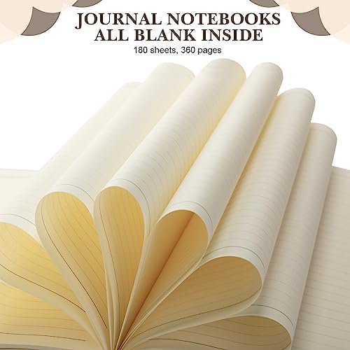 SATINIOR 5 Pack A4 Notebooks Leather Softcover Journal, Mixed Color