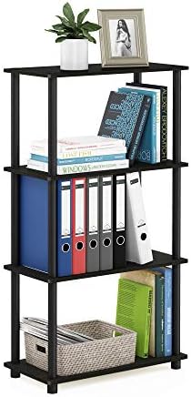 Furinno Turn-N-Tube Toolless 4-Tier Storage Shelves, Espresso