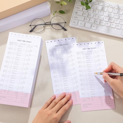 AmazingSpark 500 Pack Daily Time and Job Ticket 12 Flag Mechanics Time Sheets Cards for Employees Weekly Format Repair Shop Office Business, 4 1/4" x 9 1/2"