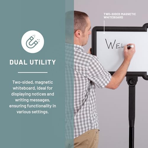 Safco Write Way Dry Erase Board Directional Arrow Sign, Dual-Sided and Magnetic for Indoor and Outdoor Use, 65"in Height, Black