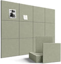 SIOLOC Felt Bulletin Board Tiles, 12 Pack Sage Green Cork Board Alternative for Walls, Felt Wall Tiles, 48 x 36 in Large Push Pin Board for Home Office Classroom Dorm Decor