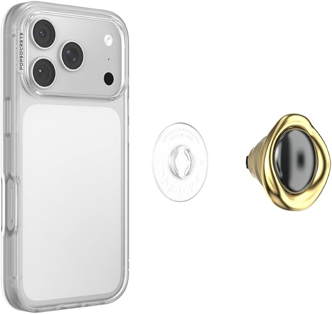 PopSockets Adhesive Phone Grip, Holder- Beholder Eye Gold | Secure Comfortable Hold, Anti-Drop, Kickstand, Pearl, Pretty, Bling, Crystal, Enamel, Designs