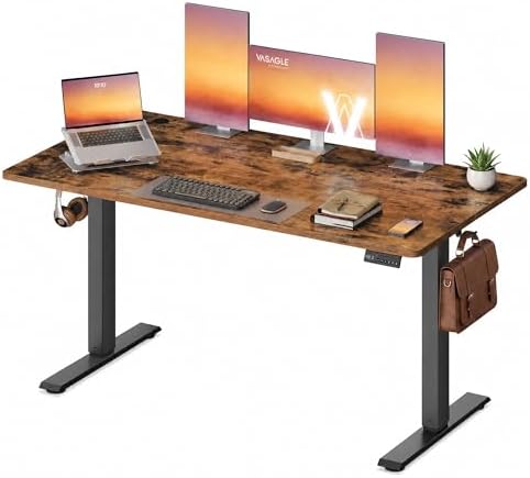 VASAGLE Electric Standing Desk, Height Adjustable, 55.1 x 27.6 Inches