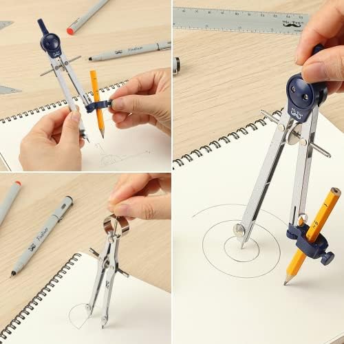 Mr. Pen- Professional Geometry Set, 15 pcs, Drafting Tools with Protractor