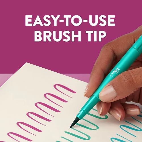 Paper Mate Flair DUAL Felt Tip Pens, Brush and Medium Tips, 16 Count - Journaling, Note-Taking, Hand Lettering
