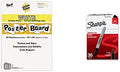 Pacon Super Value Poster Board, 22"X28", White, 50 Sheets and SHARPIE Permanent Markers, Fine Tip Marker Set, Black, 36 Count