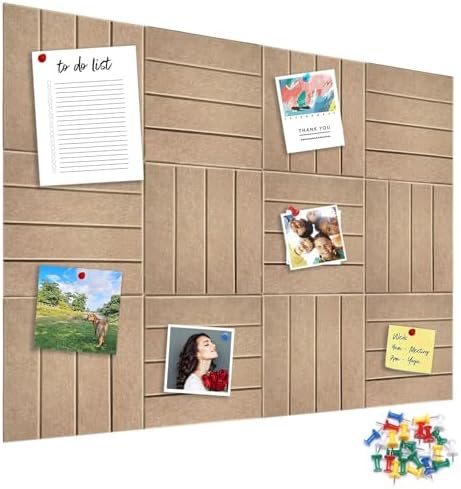 12 Pack Felt Bulletin Board, 35" x 47" Large Oatmeal Pinboard Self-Adhesive