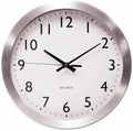 Universal UNV10425 12 in. Overall Diameter Brushed Aluminum Wall Clock - Silver Case