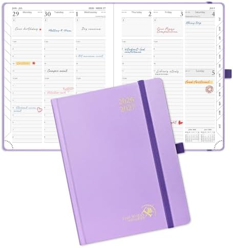 POPRUN 2026-2027 Academic Planner,6.5" x 8.75", Weekly and Monthly Calendar