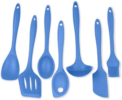 Chef Craft 7 Piece Blue Premium Silicone Kitchen Tool Set (42081)